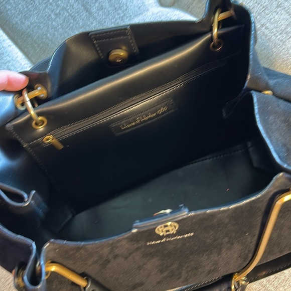 HOUSE OF HARLOW 1960 STYLISH BLACK FAUX SUEDE BAG - Picture 8 of 14